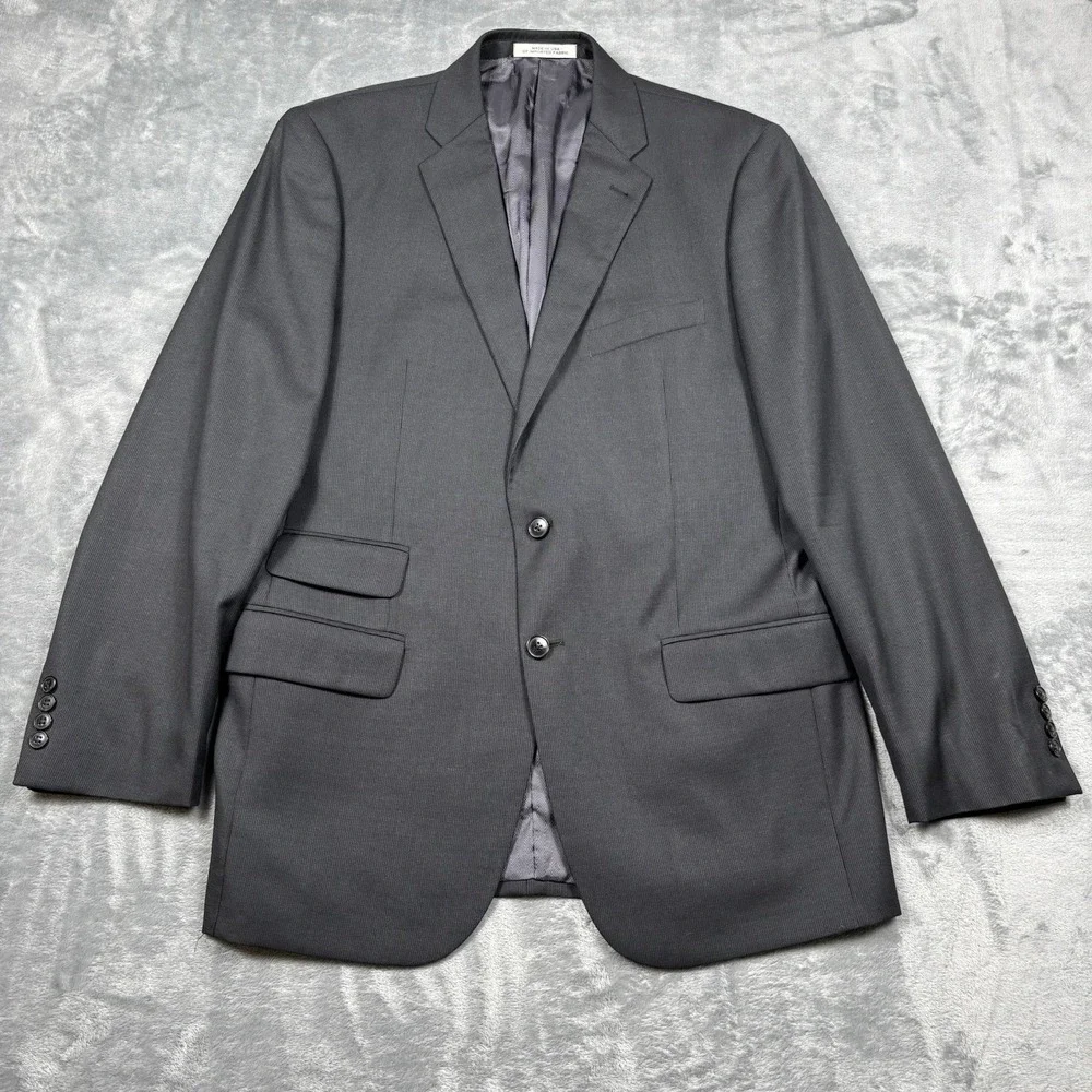 Joseph Abboud 42L Slim Fit Sport Coat Gray Super 110s VBC Wool Blazer 42 Long